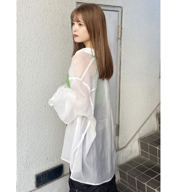 MURUA「シアーシャイニーボリュームスリーブシャツ」|シャツ・ブラウス|