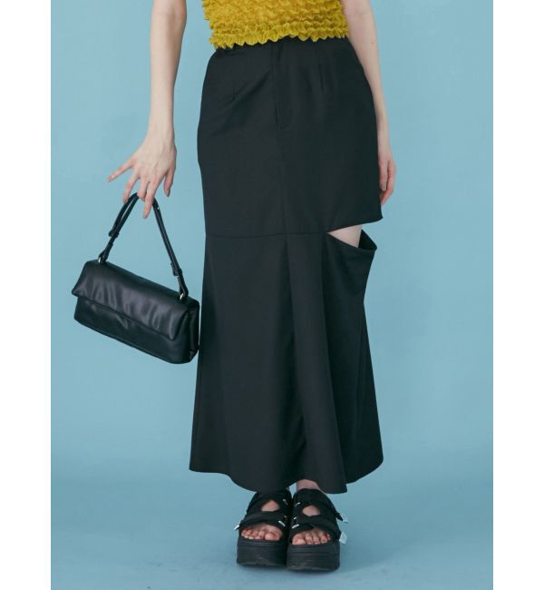 MURUA「カットアウトマーメイドスカート」|スカート|ブラック