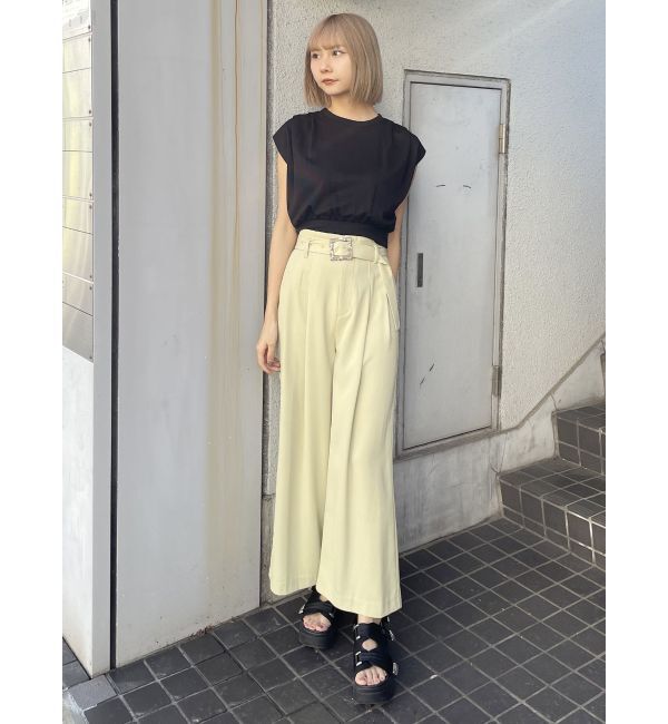 MURUA「タックワイドショルダートップス」|Tシャツ・カットソー|