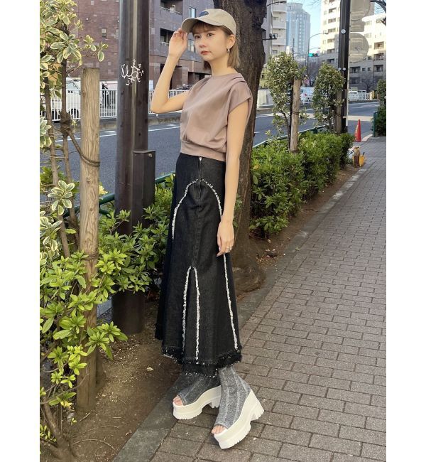 MURUA「タックワイドショルダートップス」|Tシャツ・カットソー|