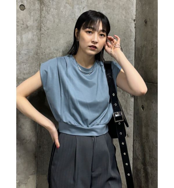 MURUA「タックワイドショルダートップス」|Tシャツ・カットソー|