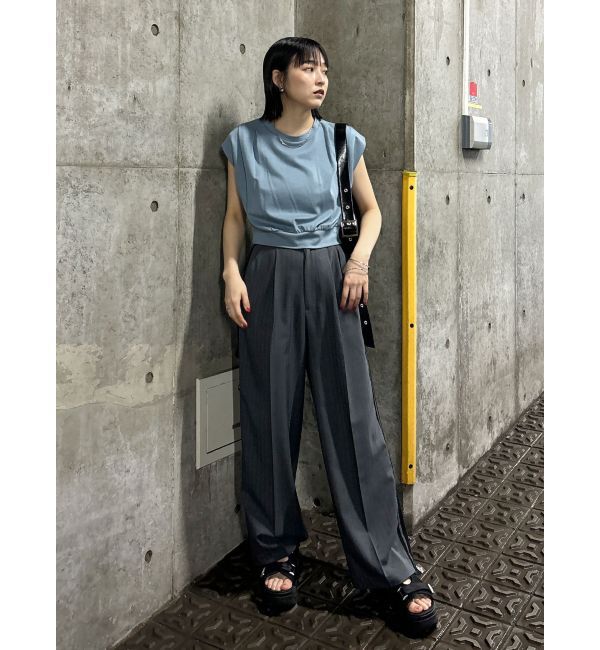 MURUA「タックワイドショルダートップス」|Tシャツ・カットソー|