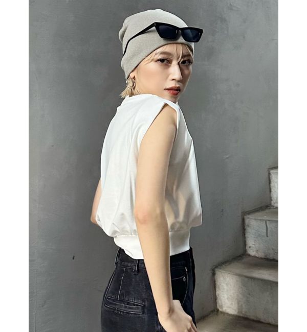 MURUA「タックワイドショルダートップス」|Tシャツ・カットソー|