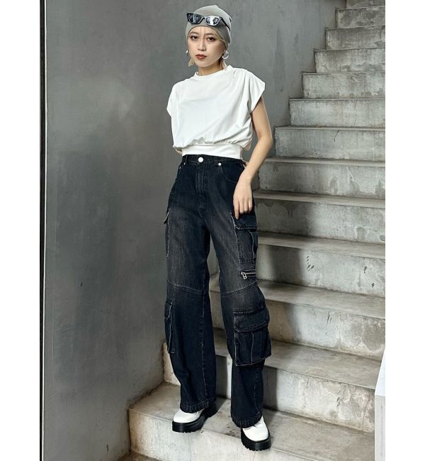 MURUA「タックワイドショルダートップス」|Tシャツ・カットソー|