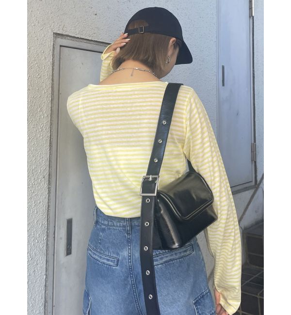 MURUA「ボーダーサムホールトップス【WEB限定】【Tシャツ】」|Tシャツ・カットソー|