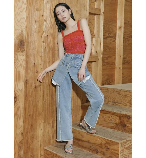 MURUA「スカートレイヤードデニム」|デニム|