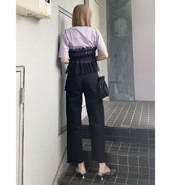 MURUA「スカートレイヤードデニム」|デニム|