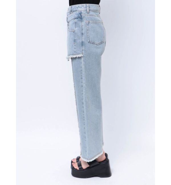 MURUA「スカートレイヤードデニム」|デニム|