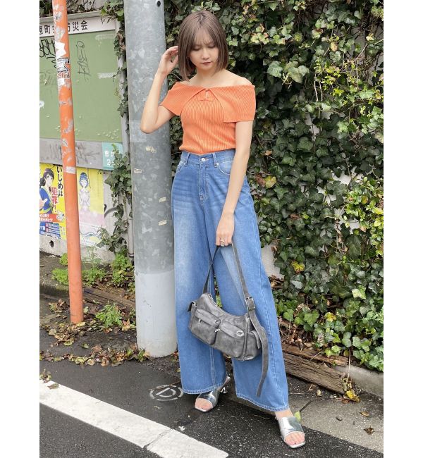 MURUA「オフショルチャイナボタンニット」|ニット・セーター|