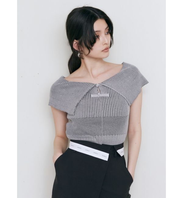 MURUA「オフショルチャイナボタンニット」|ニット・セーター|