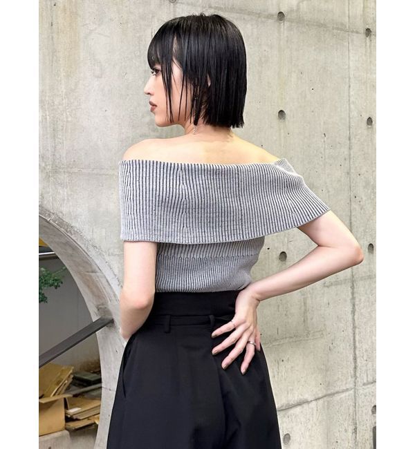 MURUA「オフショルチャイナボタンニット」|ニット・セーター|