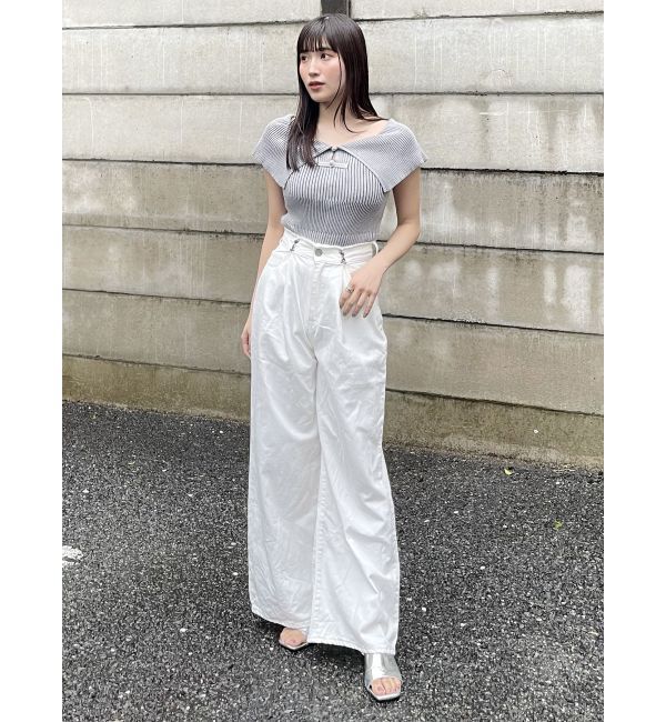 MURUA「オフショルチャイナボタンニット」|ニット・セーター|