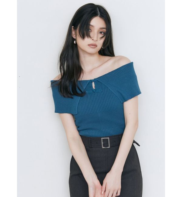 MURUA「オフショルチャイナボタンニット」|ニット・セーター|