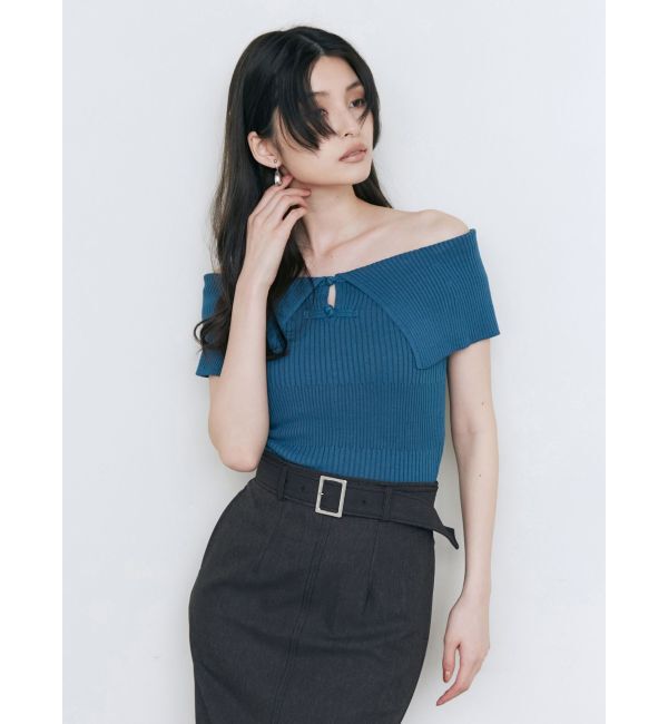 MURUA「オフショルチャイナボタンニット」|ニット・セーター|