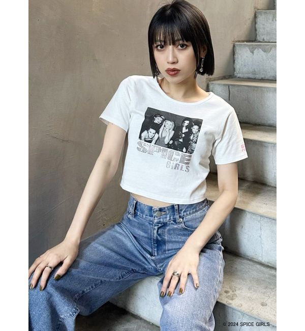 MURUA「【SPICE GIRLS】rhinestone logo Tシャツ」|Tシャツ・カットソー|