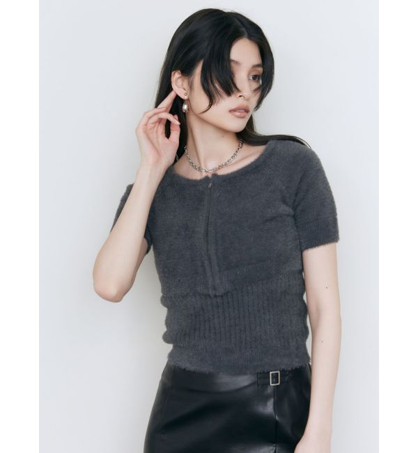 MURUA「シャギージップカーデ&times;キャミSET」|カーディガン|