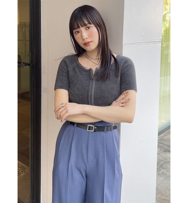 MURUA「シャギージップカーデ&times;キャミSET」|カーディガン|