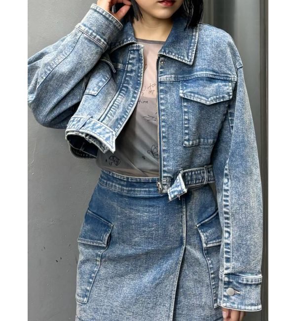 MURUA「クロップドGジャン」|デニムジャケット|ブルー