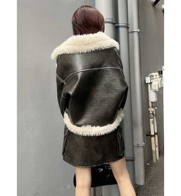 MURUA「ヴィンテージライクフェイクレザーミニスカート」|スカート|