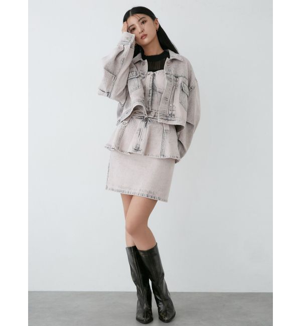 MURUA「ペプラムデニムミニスカート【セットアップ着用可】」|スカート|