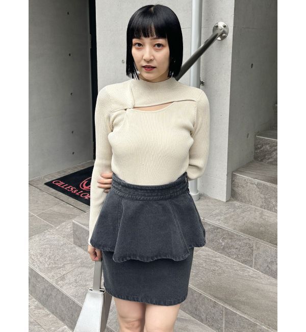 MURUA「ペプラムデニムミニスカート【セットアップ着用可】」|スカート|