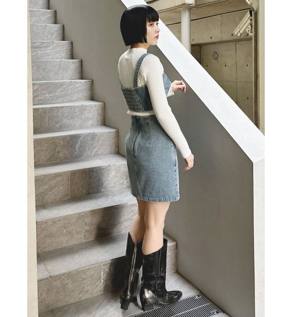 MURUA「ペプラムデニムミニスカート【セットアップ着用可】」|スカート|