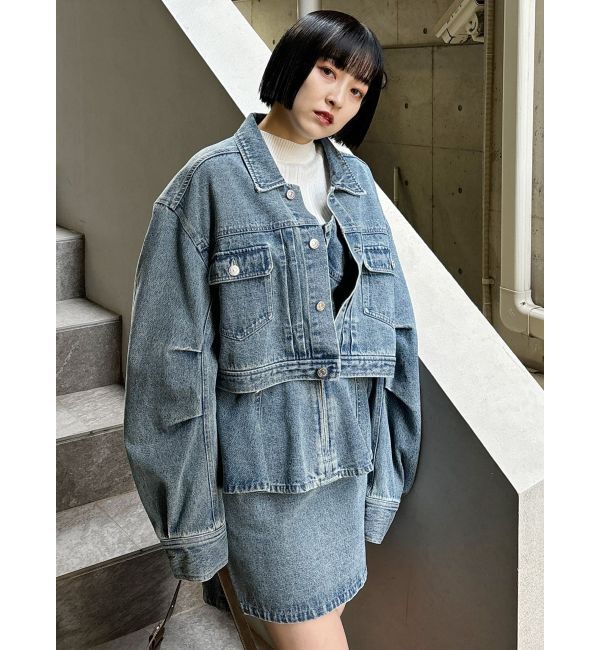 MURUA「ペプラムデニムミニスカート【セットアップ着用可】」|スカート|