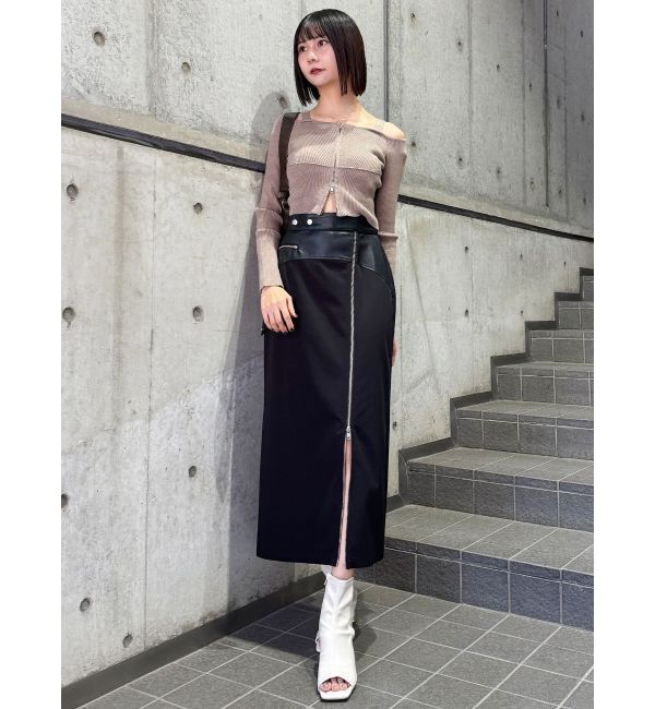 MURUA「ショルダーストラップダブルZIPニット」|ニット・セーター|