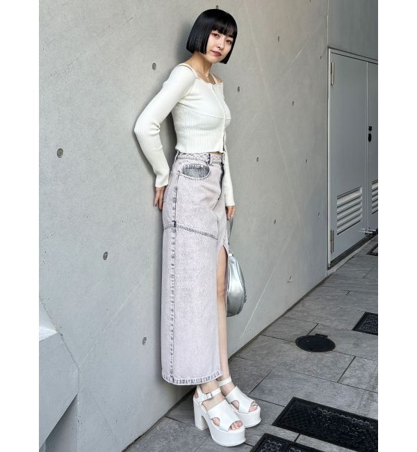 MURUA「ショルダーストラップダブルZIPニット」|ニット・セーター|