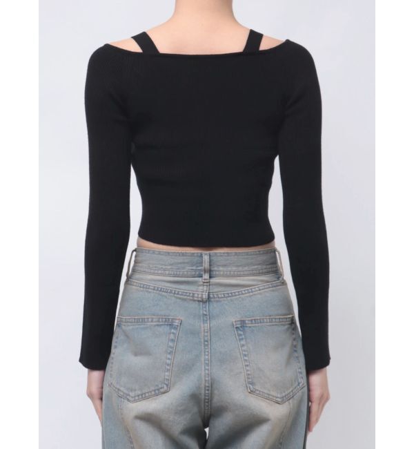 MURUA「ショルダーストラップダブルZIPニット」|ニット・セーター|