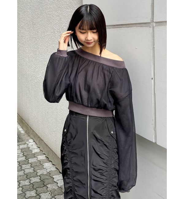 MURUA「チュールレイヤードプルオーバー」|Tシャツ・カットソー|