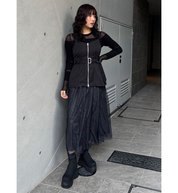 MURUA「チュールジャンパースカート」|ワンピース|