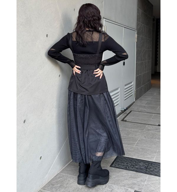 MURUA「チュールジャンパースカート」|ワンピース|