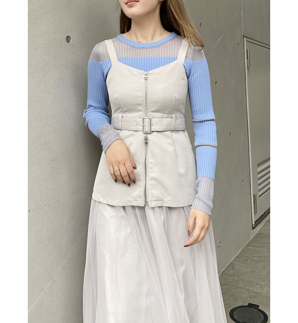 MURUA「チュールジャンパースカート」|ワンピース|