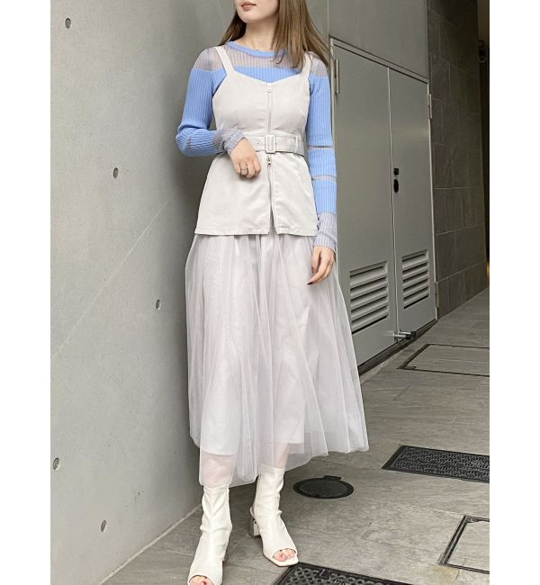 MURUA「チュールジャンパースカート」|ワンピース|