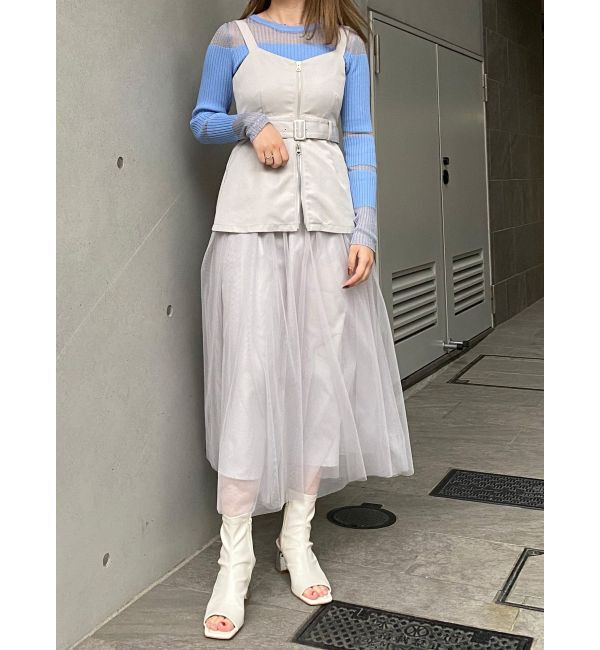 MURUA「チュールジャンパースカート」|ワンピース|