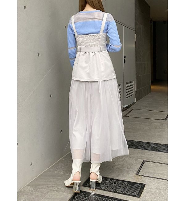 MURUA「チュールジャンパースカート」|ワンピース|