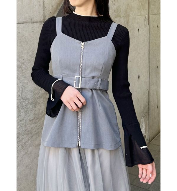 MURUA「チュールジャンパースカート」|ワンピース|