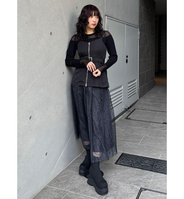 MURUA「チュールジャンパースカート」|ワンピース|