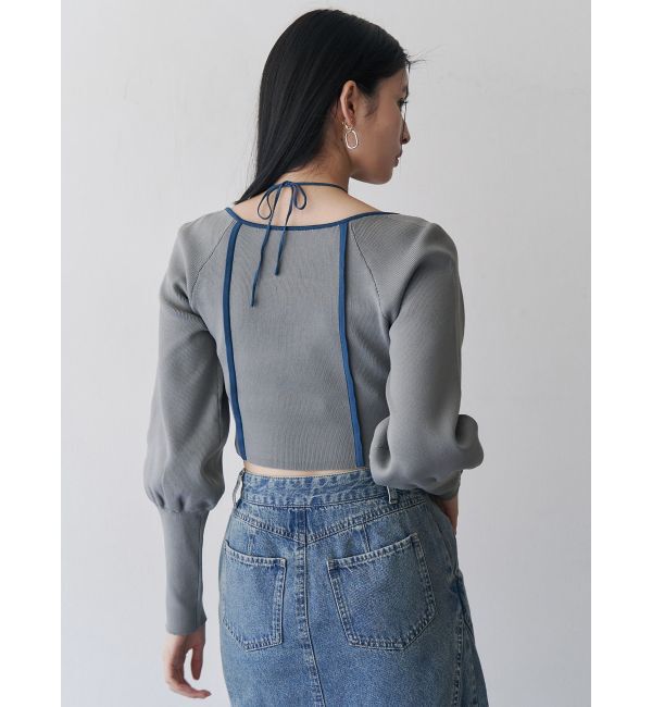 MURUA「【Kappa】トリミングリボンネックニット」|ニット・セーター|