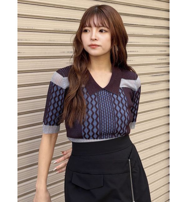 MURUA「シアーケーブルハーフニット」|ニット・セーター|