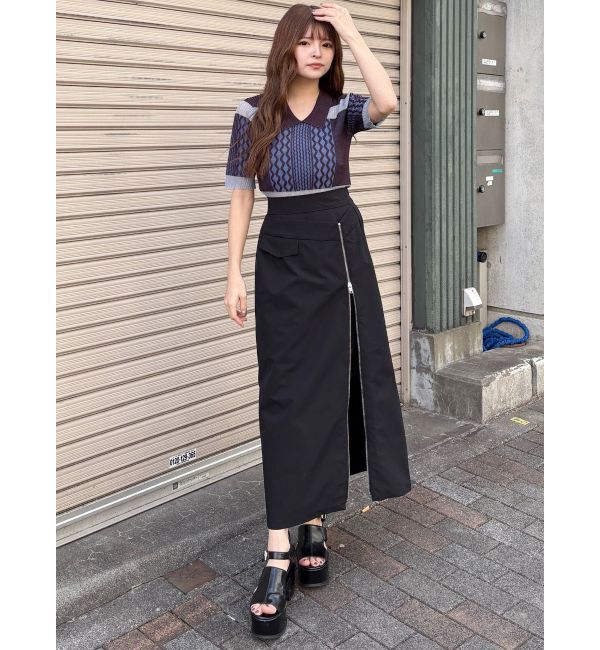 MURUA「シアーケーブルハーフニット」|ニット・セーター|