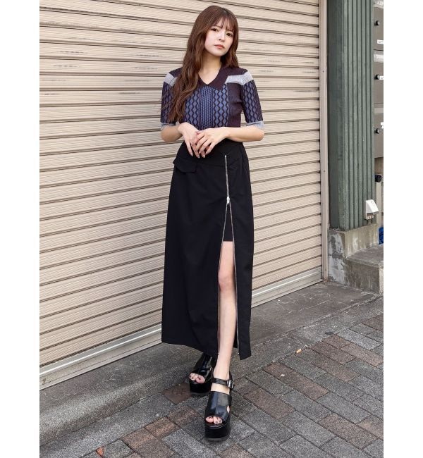 MURUA「シアーケーブルハーフニット」|ニット・セーター|