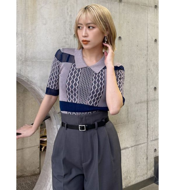 MURUA「シアーケーブルハーフニット」|ニット・セーター|