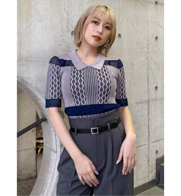 MURUA「シアーケーブルハーフニット」|ニット・セーター|