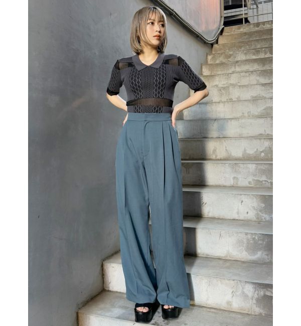 MURUA「シアーケーブルハーフニット」|ニット・セーター|