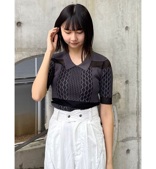MURUA「シアーケーブルハーフニット」|ニット・セーター|