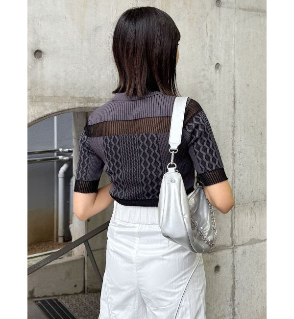 MURUA「シアーケーブルハーフニット」|ニット・セーター|