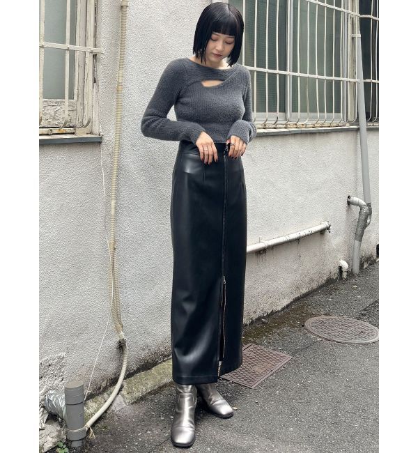 MURUA「マルチウェイナローフェイクレザースカート」|スカート|