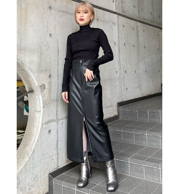 MURUA「マルチウェイナローフェイクレザースカート」|スカート|